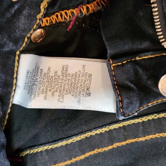 TRUE Religion Capris Dark Wash Stretch Denim Women's 28 Contrast Stitch - Picture 4 of 8